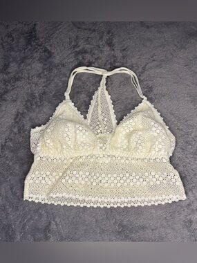 aerie Cream Lace Bandeau Bralette